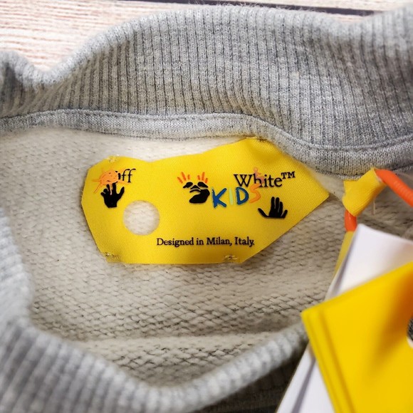 Off-White Kids Graphic Sun & Peace Logo Print High Neck Tee Sweatshirt S… - Picture 6 of 9